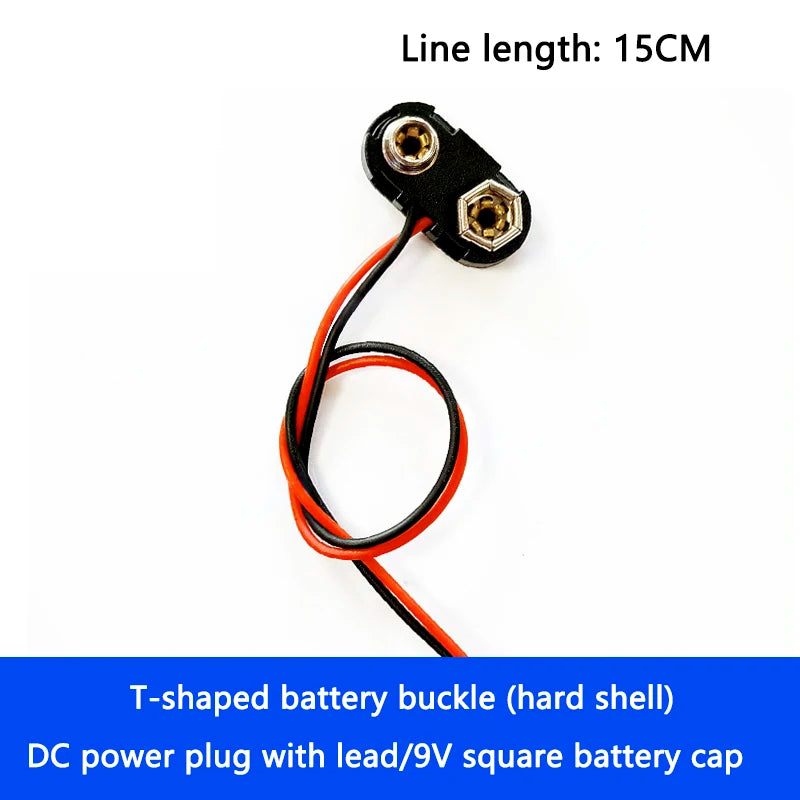 9V Battery Snap Connector with DC Lead and Square Cap