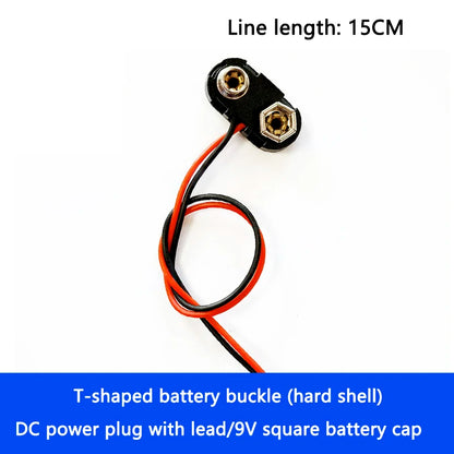 9V Battery Snap Connector with DC Lead and Square Cap