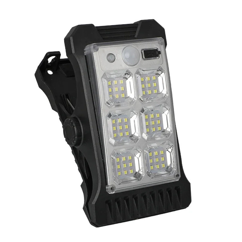 LED Solar Garden Lights Outdoor Solar Clip Light Motion Sensor Camping Lamp with 3 Mode Waterproof Fence Street Landscape