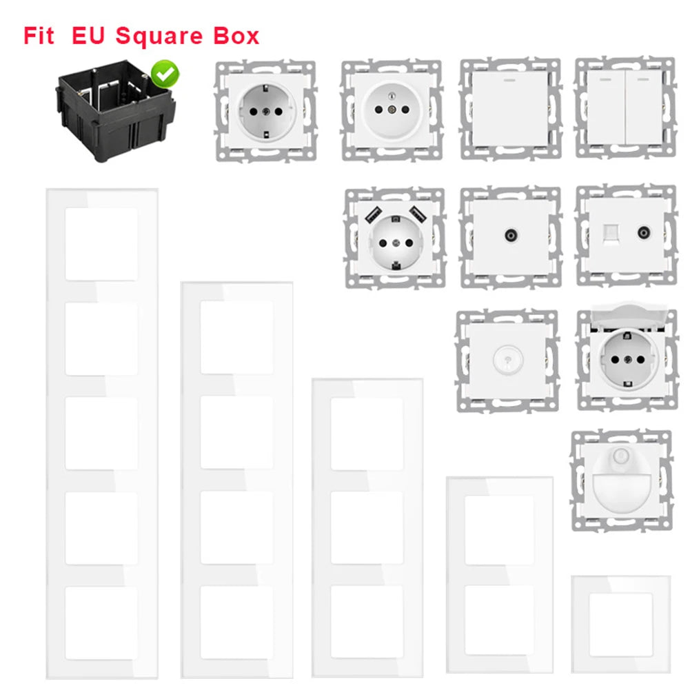 For 82mm Panels Single-gang Module 82 Push Switch Staircase Lighting Single Gang Switch Module Single-pole Single-throw