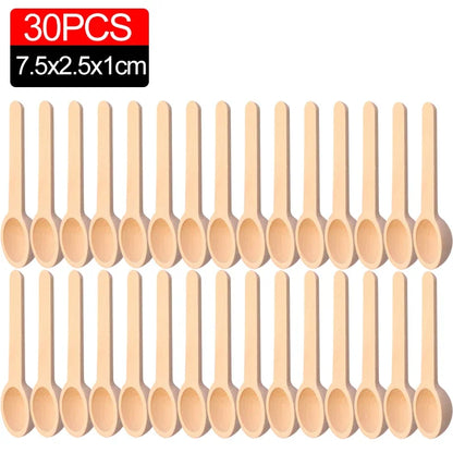 10/20Pcs Mini Wooden Spoons – Honey, Coffee & Spice Measuring Spoons for Kitchen, Milk Powder & Seasoning Jars