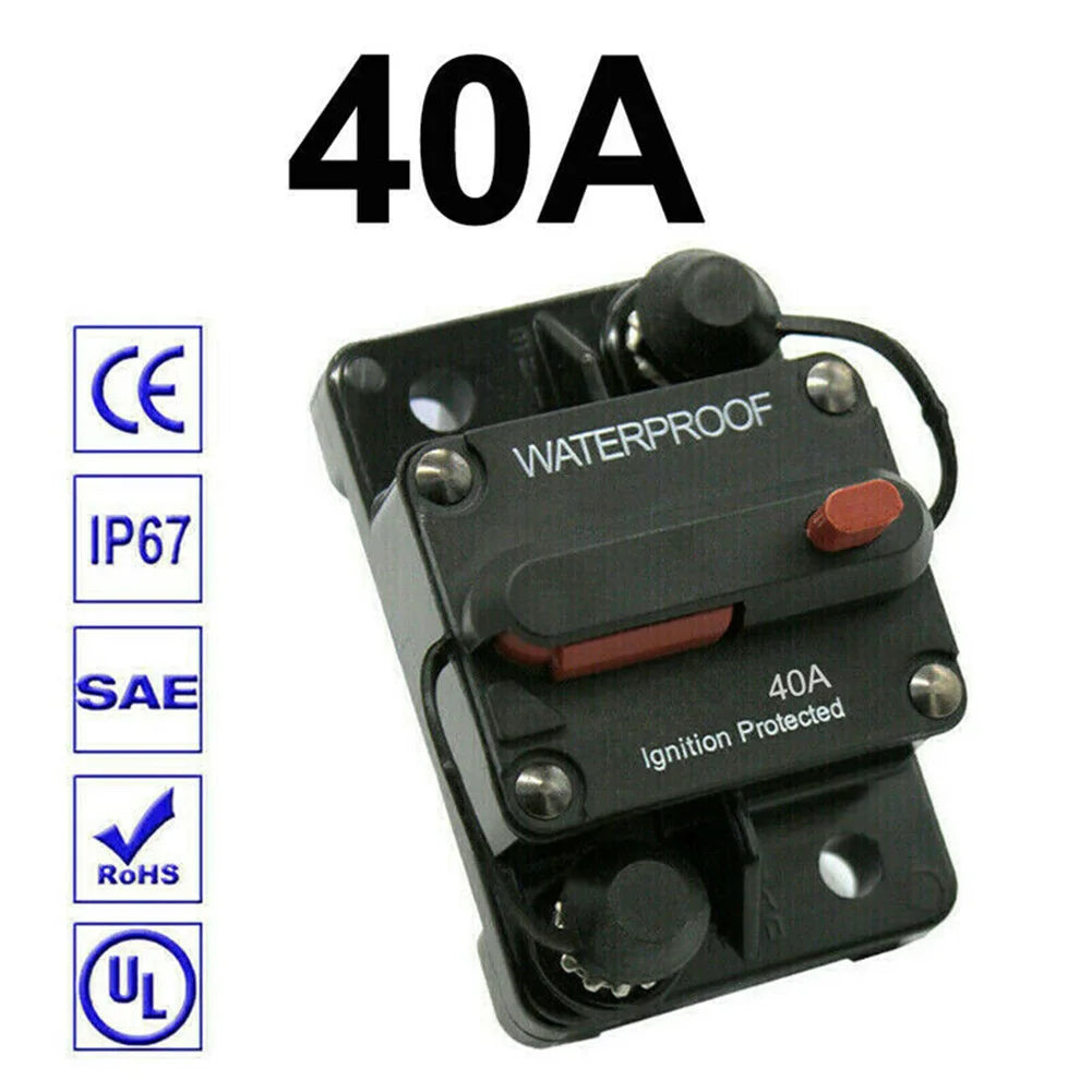 Color Black Manual Reset Fuse Sealed And Waterproof M6 Connection Studs Manual Reset Switch Protective Rubber Cap