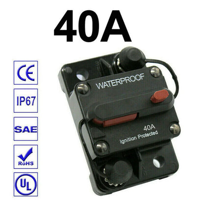 Color Black Manual Reset Fuse Sealed And Waterproof M6 Connection Studs Manual Reset Switch Protective Rubber Cap
