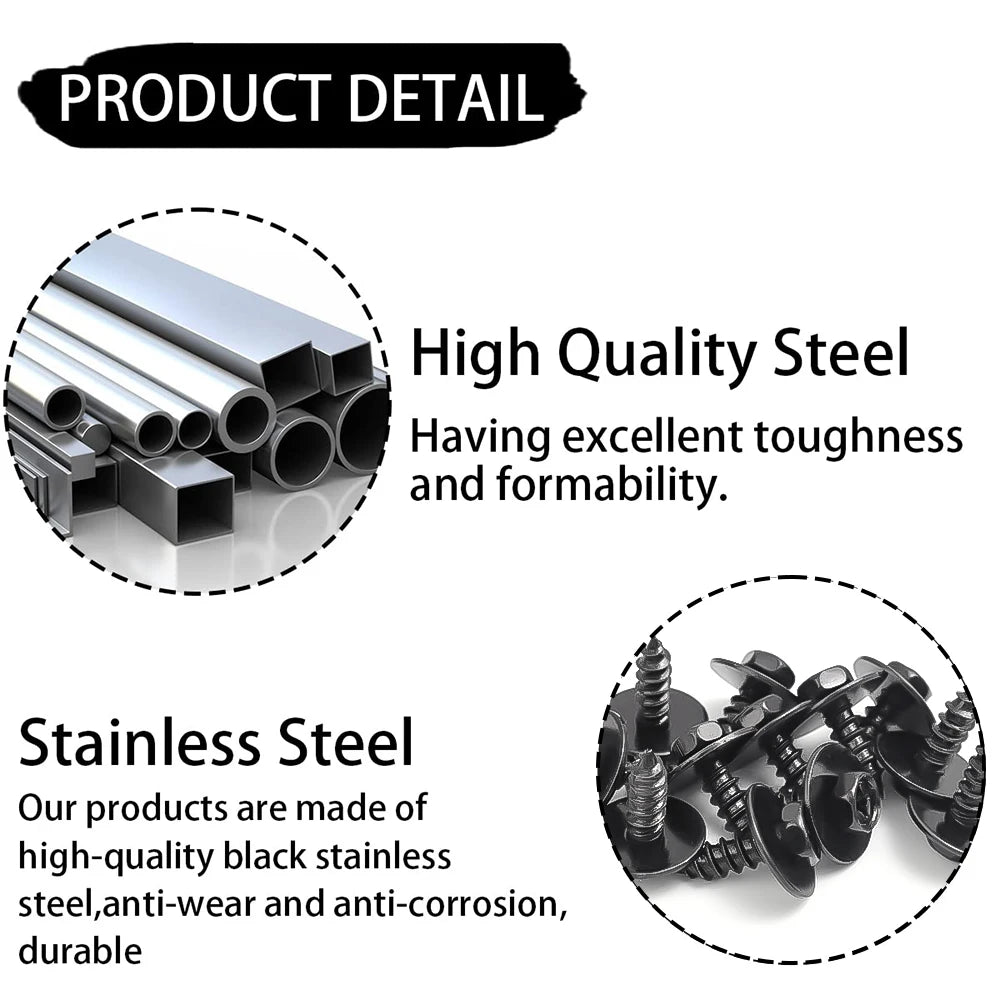 Automotive Hexagonal Self-tapping Screws Fender Splash Guard Rivet Clips 20x24mm 10-50pcs