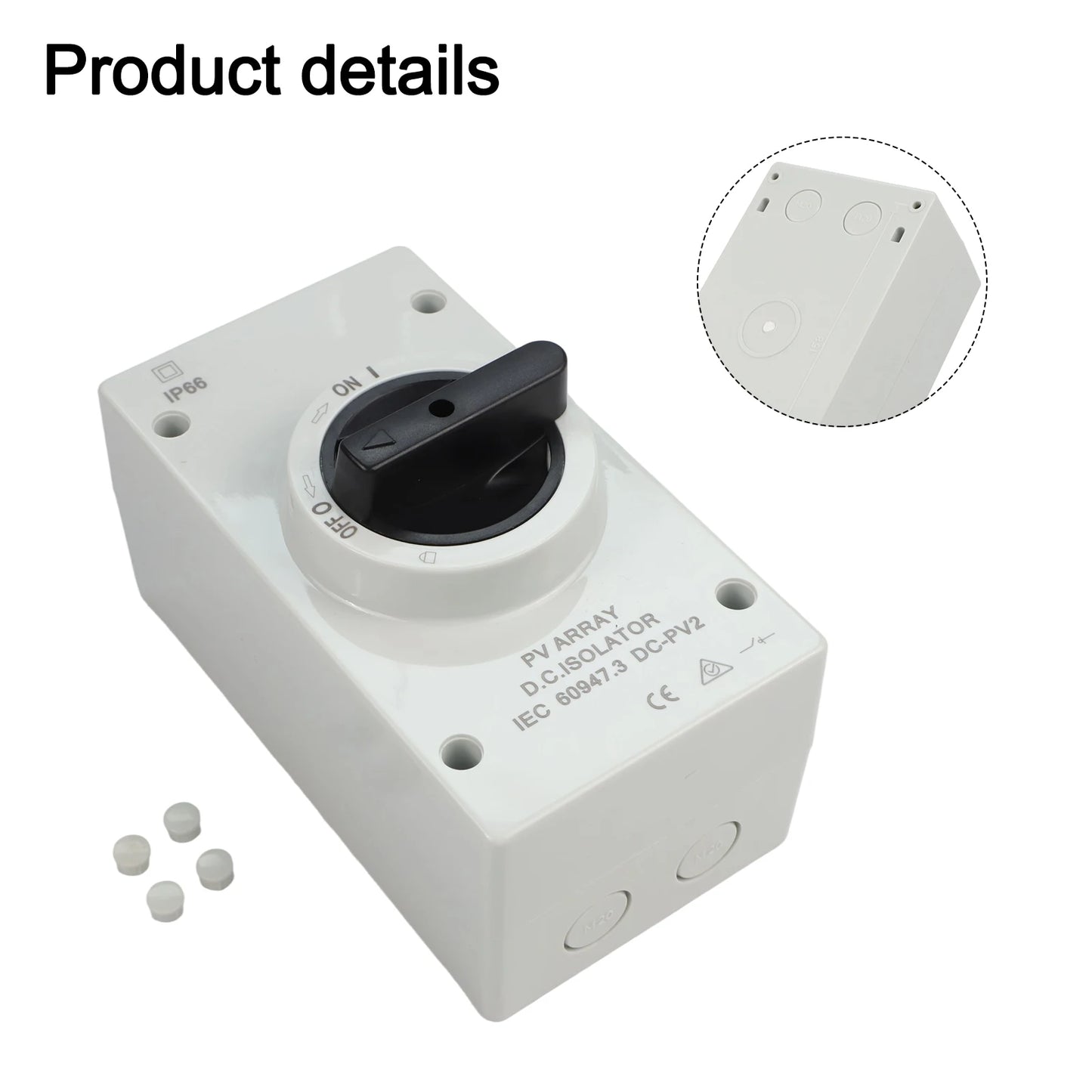 50 60HZ Isolation Switch Isolation Switch From 300V To 1000V Gray Plastic Silver Contacts 32A 1000V Above 440V