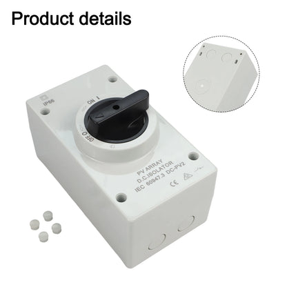 50 60HZ Isolation Switch Isolation Switch From 300V To 1000V Gray Plastic Silver Contacts 32A 1000V Above 440V