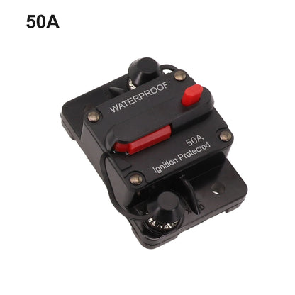 Color Black Manual Reset Fuse Sealed And Waterproof M6 Connection Studs Manual Reset Switch Protective Rubber Cap