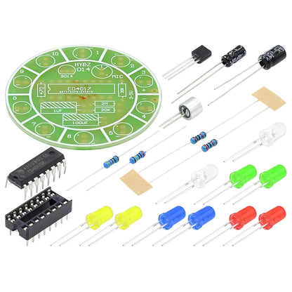 CD4017 Voice-Control LED Rotating Light DIY Soldering Kit for Students and Electronics Projects