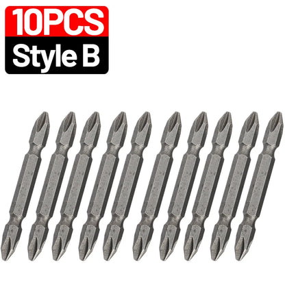 PH2 Cross Slot Magnetic Screwdriver Bits S2 Steel Magnetic Double Head Torque Batch Head Drill Bit Electric Driver Power Tools
