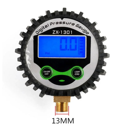 0–220psi Car Tire Air Pressure Gauge for Inflator Pump, Tire Repair Tool with 11mm & 13mm Thread Diameter