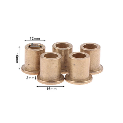 5Pcs Flange Bushing Copper Sleeve Inner Diameter 8MM Powder Metallurgy Oil Bearing With Edge Step Shoulder