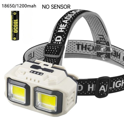Powerful LED Headlamp COB Sensor Rechargeable Head Torch for Outdoor