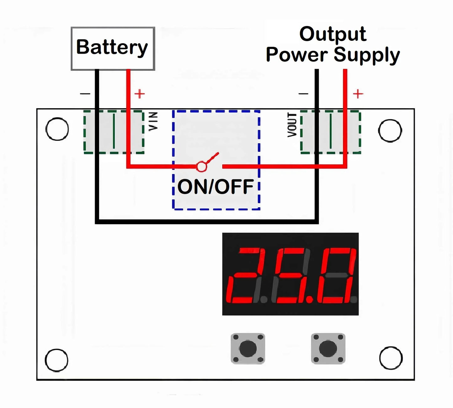 DC 12V-36V Charger Module with Digital LED Display and Over-Discharge Protection for Lithium Battery Modules
