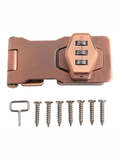 3-Digit Combination Password Lock Security Door Bolt Cabinet Password Lock Drawer Lock Anti-theft Household Cabinet Hardware