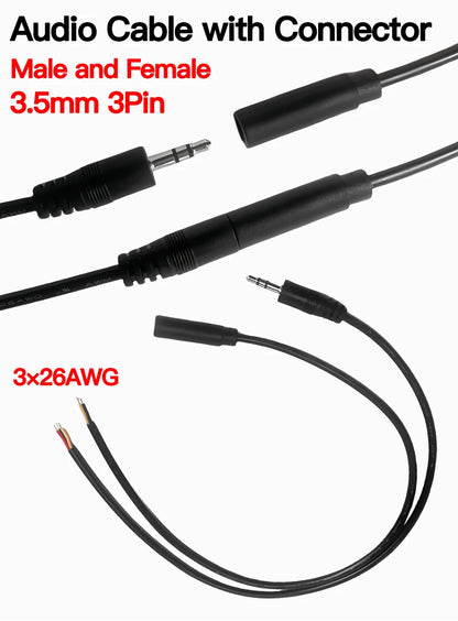 3.5mm Stereo Audio Cable 3×26AWG AUX Cord for Car Phone Speaker Headphones High-Quality Male-to-Male Audio Wire