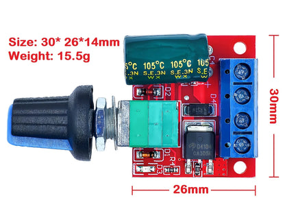 Mini DC Motor PWM Speed Controller Module 4.5V-35V 5A 90W Adjustable Regulator Board