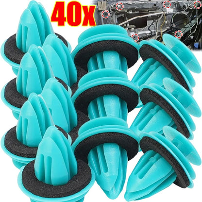 Green Nylon Retaining Clip for Toyota Bumper &amp; Door — Auto Vehicle Retainer Fastener Rivet 20/40pcs