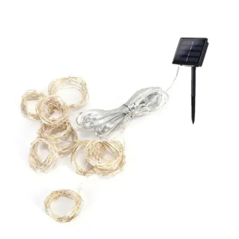 3M Solar LED Curtain String Lights with 8 Modes for Garden Christmas Wedding Party Fairy Decoration