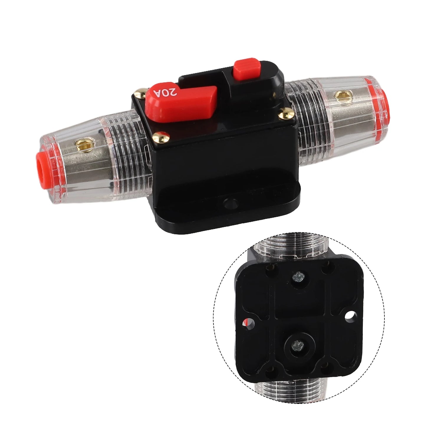 12V-24V DC Auto Inline Fuse Breaker Battery Safety Audio System Protection Overload Protection Device Temperature Resistance