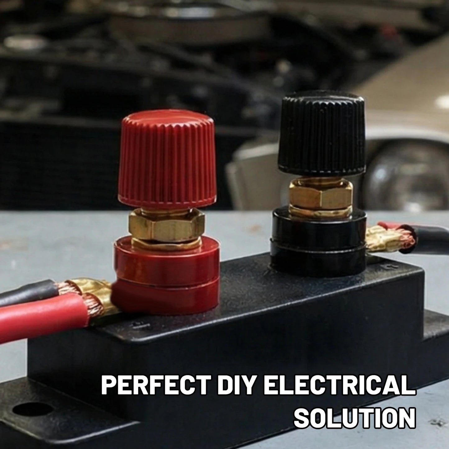 M6 100A Terminal Block Binding Post Copper Power Connector Red Black