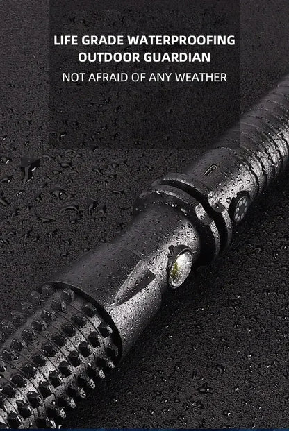 Outdoor USB rechargeable LED security patrol broken window 4modes strong light led flashlight for self-defense wolf tooth stick