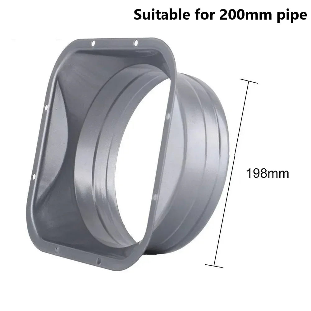 For Kitchen Hood Ventilator Pipe Connecting Vent Flange Exhaust Duct 4-10inch Electrostatic Spray Metal Silver-gray