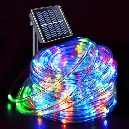 2026 Christmas Decoration Solar LED Outdoor Light String, Garden Terrace Wedding Party Tree Rope Fairy Tube