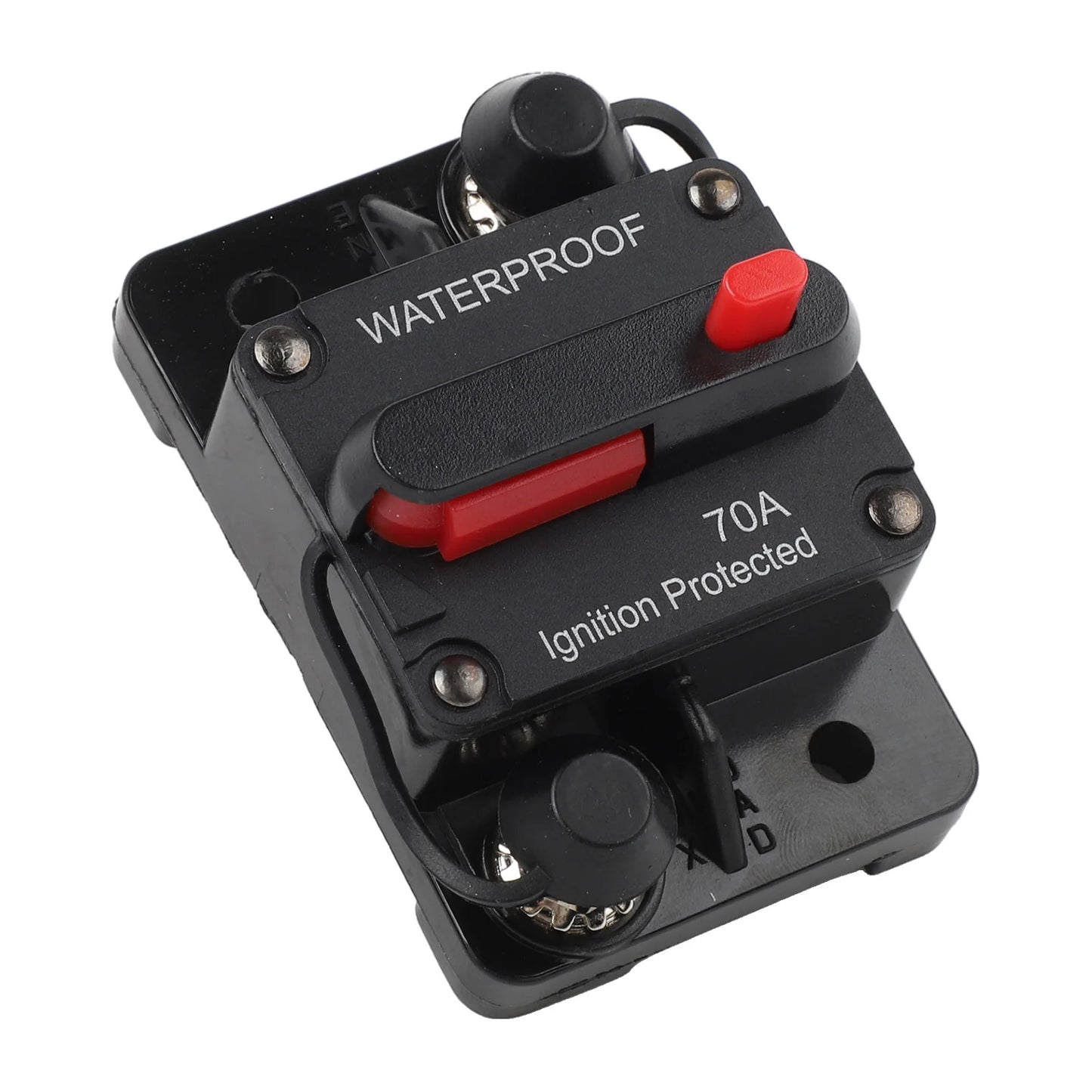 Color Black Manual Reset Fuse Sealed And Waterproof M6 Connection Studs Manual Reset Switch Protective Rubber Cap