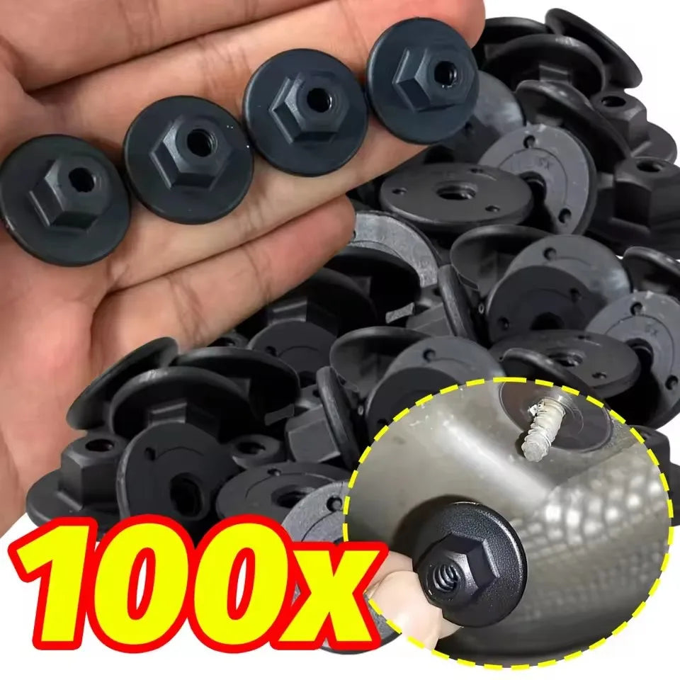 100/10pcs Auto Clips for Hex Head Plastic Self-Threading Nut for BMW Retainer Chassis Rear Bumper Splash Shield Car Interior