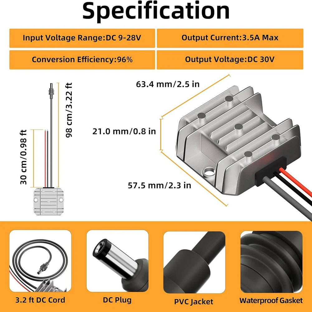 12/24V To 30V 3.5A DC Boost Converter Boost Adapter Power Cord For Starlink Mini Electrical Equipment Power Supplies