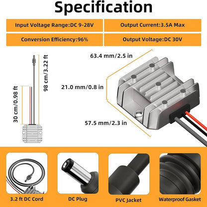 12/24V To 30V 3.5A DC Boost Converter Boost Adapter Power Cord For Starlink Mini Electrical Equipment Power Supplies
