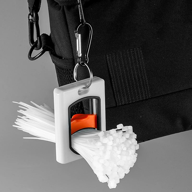 Portable Cable Tie Organizer – 1pc Square Fluorescent Cable Management Holder for Home & Office Storage