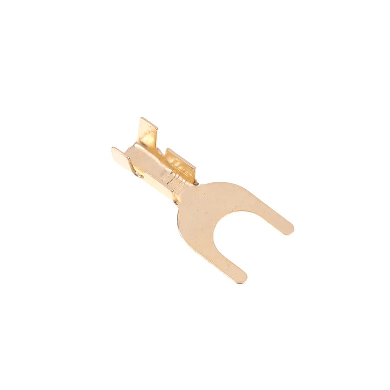 50pcs U-Shaped Brass Grounding Lug Fork Terminal Connector