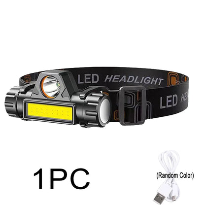 LED Rechargeable Headlight with Display Screen Adjustable Zoom Work Light