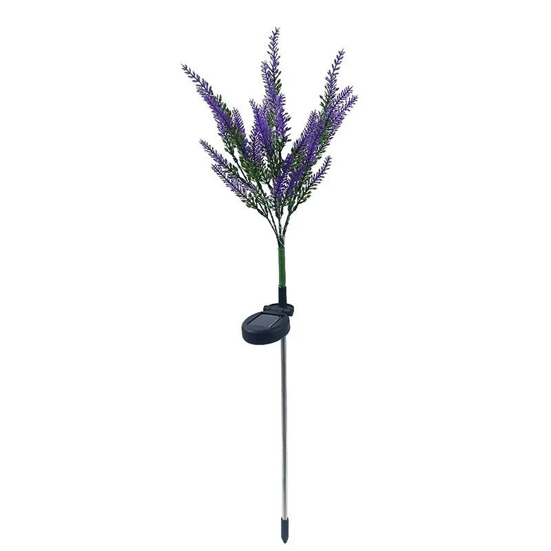 Purple Lavender Flower Solar Garden Lights Outdoor Decorative Lawn Lamp for Patio Yard Decor