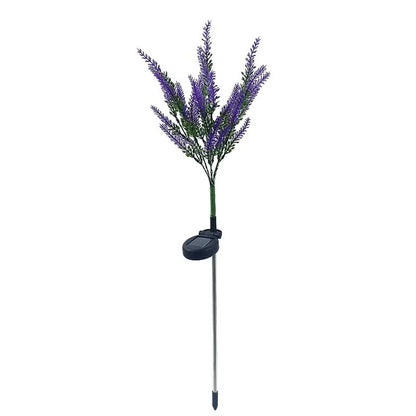Purple Lavender Flower Solar Garden Lights Outdoor Decorative Lawn Lamp for Patio Yard Decor