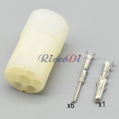 DJ3071-1.5/3.5-11 / DJ3071-1.5/3.5-21 White Automotive 7-Pin Composite Connector — Male Female with 15cm Pre-wired Harness