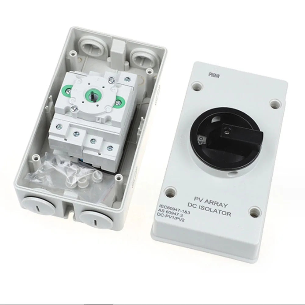 50 60HZ Isolation Switch Isolation Switch From 300V To 1000V Gray Plastic Silver Contacts 32A 1000V Above 440V