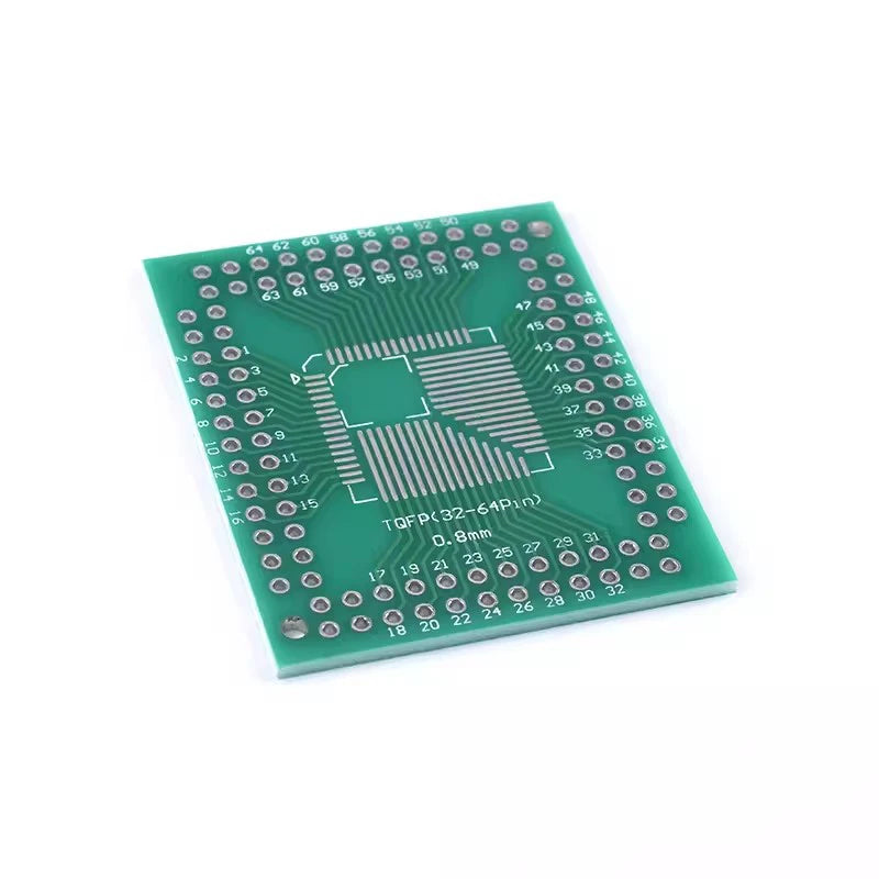 2PCS FQFP TQFP to DIP Adapter Board 32/44/64/80/100 Pins LQFP to DIP Pitch Converter