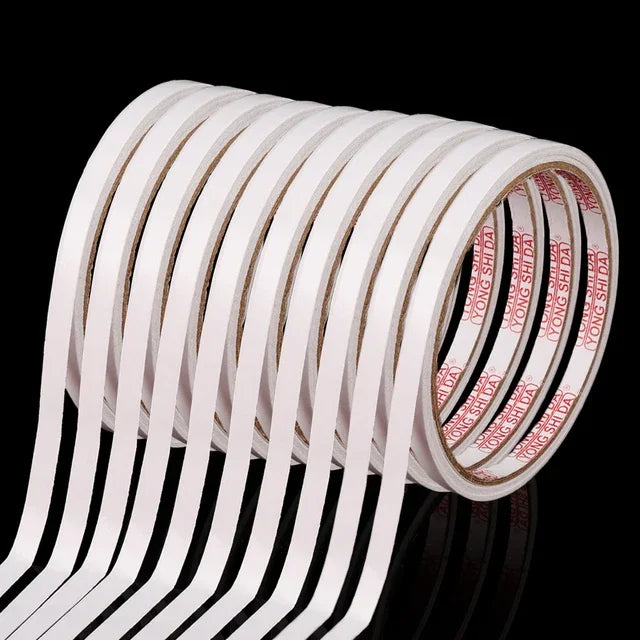 10/1Rolls Double Sided Adhesive Tape 8M Ultrathin White Strong Tape Sticker for Home Office Craft Double Sided Tape Sticky Paper