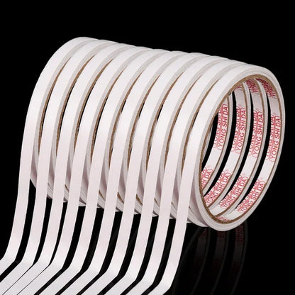 10/1Rolls Double Sided Adhesive Tape 8M Ultrathin White Strong Tape Sticker for Home Office Craft Double Sided Tape Sticky Paper