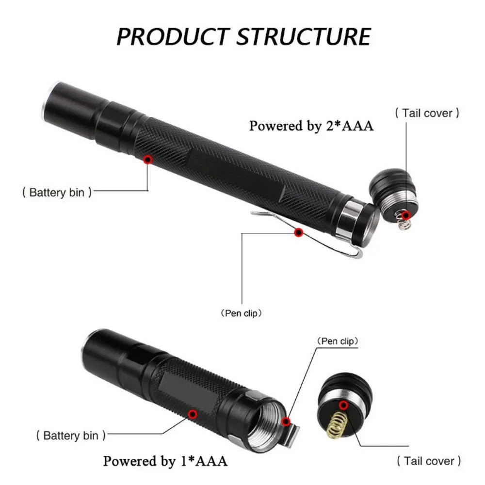 Mini XPE LED Flashlight Pen Light Waterproof Portable Keychain Torch