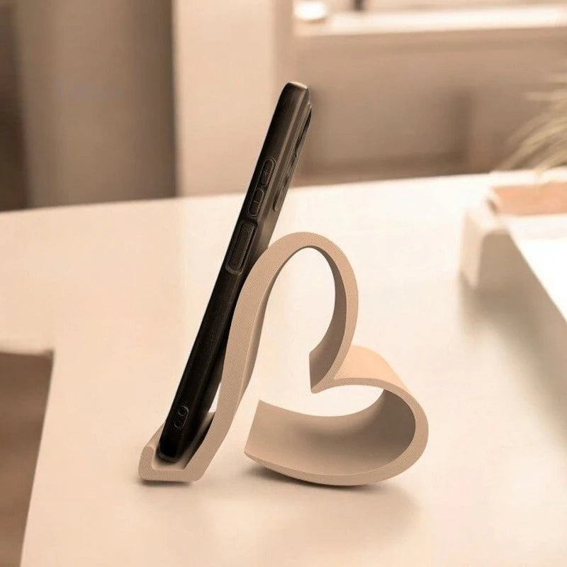 2026 Valentine Gift Heart Shape Phone Stand Red White Portable Home Accessory for Wife Girlfriend Present
