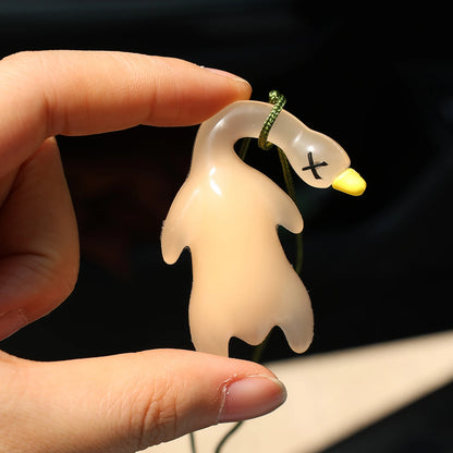 Color-Changing Duck Keychain Cartoon DIY Car Accessory