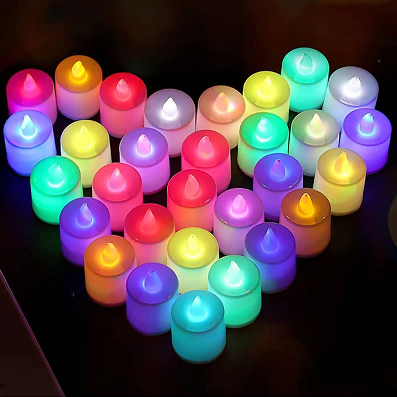 Flameless LED Tealight Candle Heart Shape 48/1PCS
