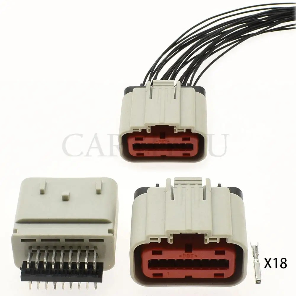 1488533-6 Automotive 18-Pin Air Flow Meter & Radar Connector — AC Assembly Gray Wire Socket with Terminals