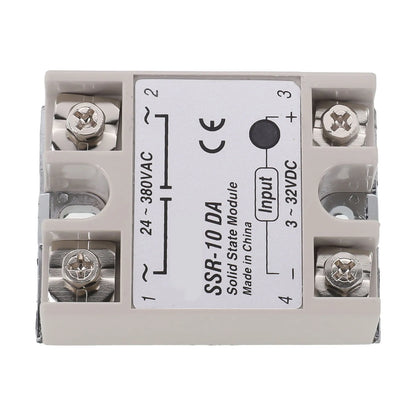 Single Phase Solid State Relay SSR-10DA DC Controlled AC Single-phase Solid State Relay 10A DC-AC Relay 3-32V DC To 24-380V AC