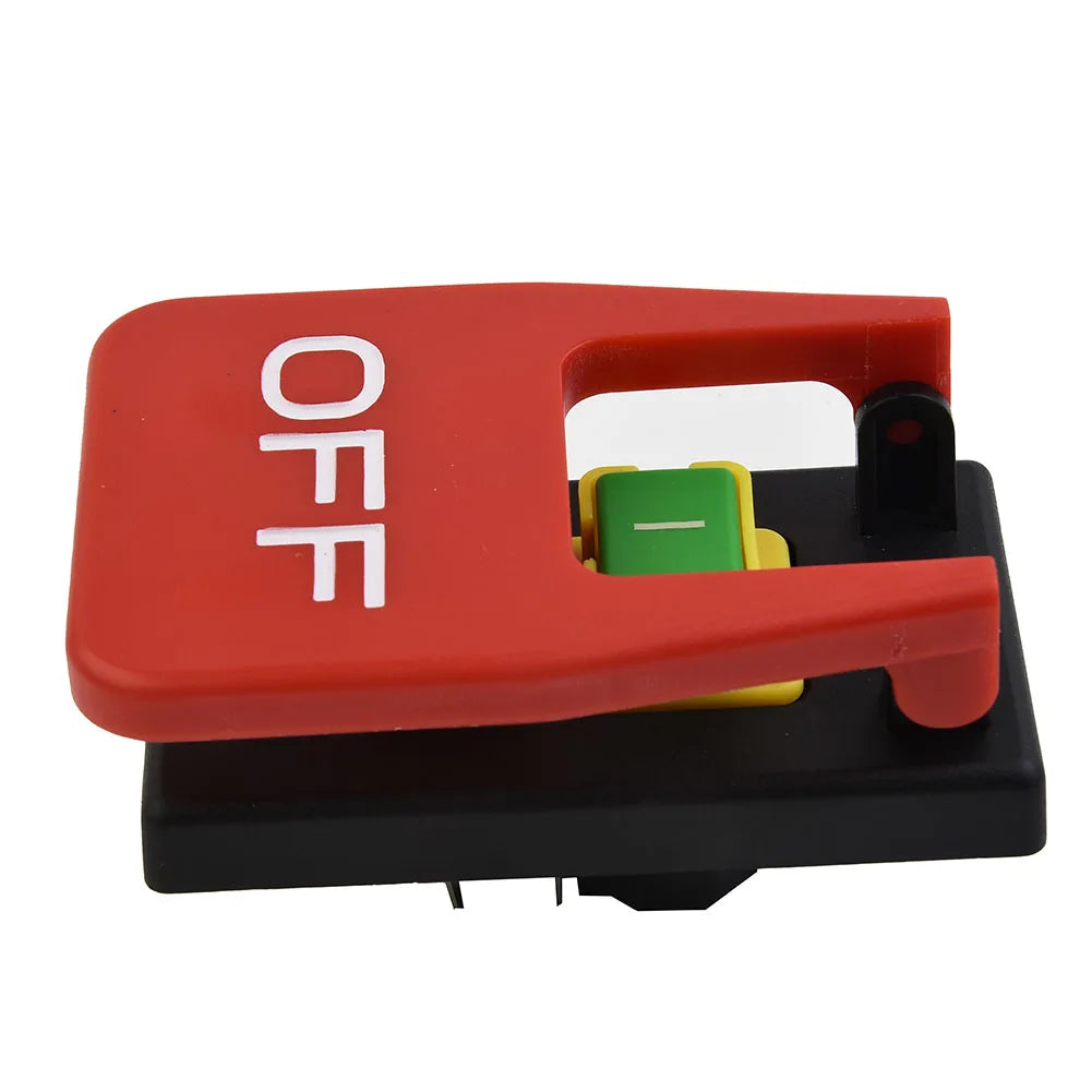 KJD17B16 Electromagnetic Push Button Switch 5Pin 240V with Safe Lock and Stop Cover for Lathe and Large Power Tools
