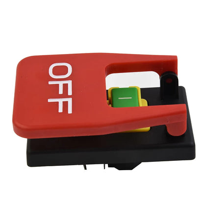 KJD17B16 Electromagnetic Push Button Switch 5Pin 240V with Safe Lock and Stop Cover for Lathe and Large Power Tools