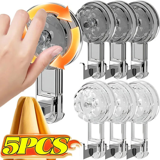 Nail-free Vacuum Hooks Powerful Suction Cup Reusable Storage Hook Heavy Duty Bathroom Kitchen Hanger Traceless Clothes Wall Hook